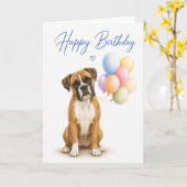 Carte Anniversaire Boxer (Fleur jaune)