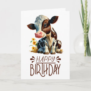 Carte Anniversaire Boy Daisy Cow