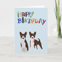 Anniversaire Brindle Basenji Chien Animal Bubble G