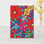 Carte Anniversaire Brodé Daisy Design (Fleur jaune)