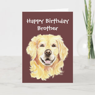 Carte Anniversaire Brother Aquarelle Golden Retriever Ch