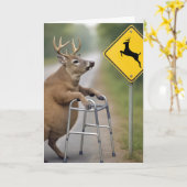 Carte Anniversaire Buck penché sur un marcheur (Fleur jaune)