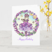 Carte anniversaire Bunny (Fleur jaune)
