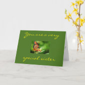 CARTE ANNIVERSAIRE BUTTERFLY SOUHAITE "MA SOEUR SPÉCIALE (Fleur jaune)