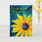 Carte Anniversaire buzzé avec l'abeille et la fleur pour (Fleur jaune)