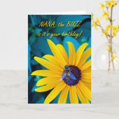 Carte Anniversaire buzzé pour Nana avec abeille sur fleu (Fleur jaune)