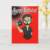 Carte anniversaire cameraman 2 (Fleur jaune)