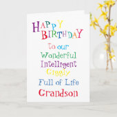 Carte anniversaire card.boys.sons.male de petit-fils (Fleur jaune)