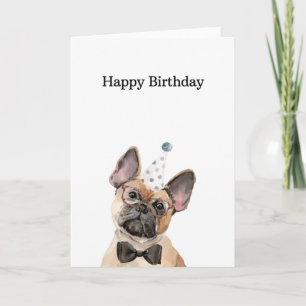 Carte Anniversaire, Carte Française Bulldog