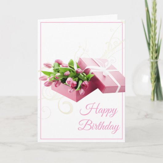 Carte Anniversaire Carte Tulips Rose (Devant)