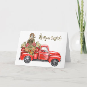Carte Anniversaire Catholique Religieux Camion Rouge Ste