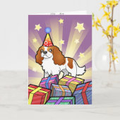 Carte Anniversaire Cavalier King Charles Spaniel (Fleur jaune)