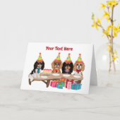 Carte Anniversaire Cavalier King Charles Spaniel (Fleur jaune)
