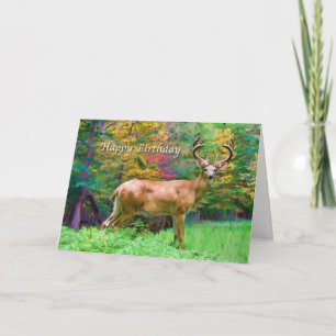 Carte Anniversaire, Cerf dans les Bois Card