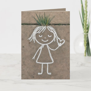 Carte Anniversaire Chalk Art Girl with a Heart