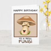 Carte Anniversaire Champignon Fungi (Fleur jaune)