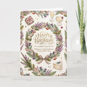 Carte Anniversaire Chardon Écossais