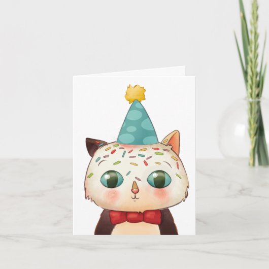 Carte Anniversaire Chat Cute Funny Sprinkit (Devant)