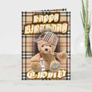 Carte anniversaire chav ours