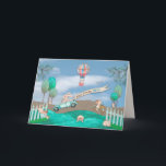 Carte Anniversaire, Chéri, Enfants, Occupé & Petits Lapi<br><div class="desc">Voir le même design similaire sur d'autres produits,  par ex. mug,  lampe,  cartes,  etc.</div>