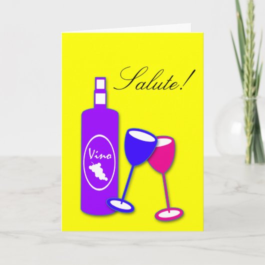 Carte Anniversaire Cheval Vin Bouteille Et Lunettes (Devant)