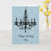 Carte Anniversaire Chic Chandelier (Fleur jaune)