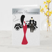 Carte Anniversaire chic et élégante avec voiture V (Fleur jaune)