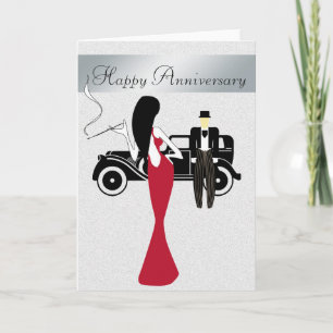 Carte Anniversaire Chic et Élégante avec Voiture V