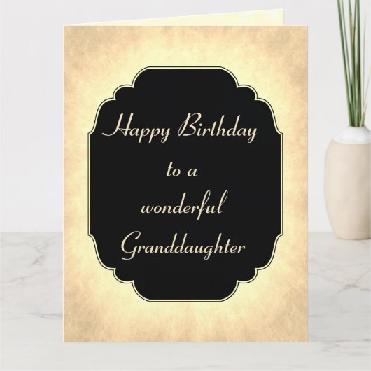 Carte Anniversaire chic moderne Luxe Petite-fille (Devant)