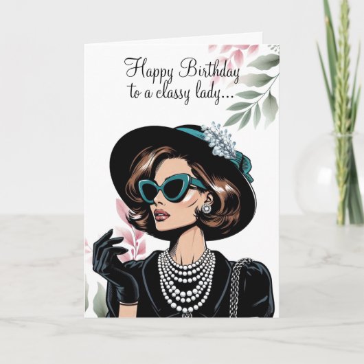 Carte Anniversaire Chic Noir Poisé (Devant)