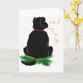 Carte anniversaire~ Chien de Terre-Neuve (Fleur jaune)