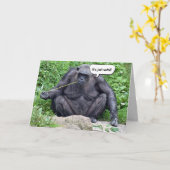 Carte Anniversaire Chimpanzé vieillir humour (Fleur jaune)