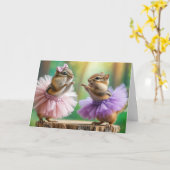 Carte Anniversaire Chipmunks Dancing (Fleur jaune)