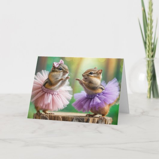 Carte Anniversaire Chipmunks Dancing (Devant)