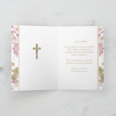 Carte Anniversaire chrétien Fleurs roses Écriture (Intérieur)