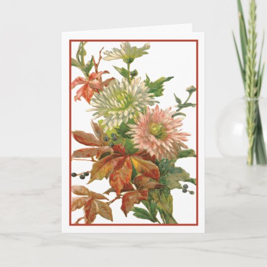 Carte Anniversaire Chrysanthemum Automne Art (Devant)