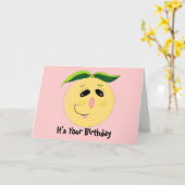 Carte Anniversaire Citron Vert Fantaisiste (Fleur jaune)