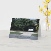 Carte Anniversaire classique de papas d'allée de voiture (Fleur jaune)