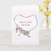 Carte Anniversaire Coeur de Ruban avec des noms (Fleur jaune)