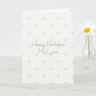 Carte Anniversaire coeurs roses pâles romantiques