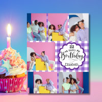 Anniversaire Collage Photo 7 Violet Féminin Tout Â