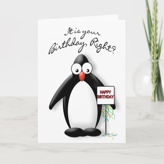 CARTE ANNIVERSAIRE - COLLECTION DE PINGOUIN (Devant)