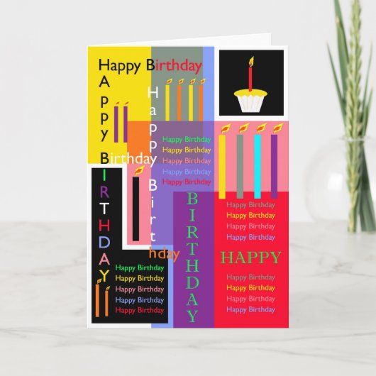 Carte Anniversaire coloré (Devant)