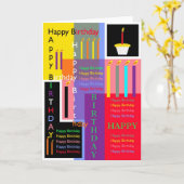 Carte Anniversaire coloré (Fleur jaune)