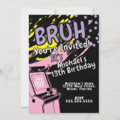 Carte Anniversaire Coloré Arcade Rose (Devant)