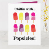 Carte Anniversaire Coloré d'Été Popsicle (Fleur jaune)