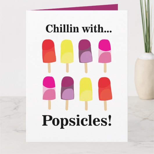 Carte Anniversaire Coloré d'Été Popsicle (Devant)