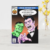 Carte Anniversaire comique de style d'horreur (Fleur jaune)