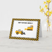 Carte Anniversaire Construction Camions Enfant's Birthda (Fleur jaune)