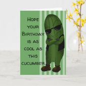 Carte Anniversaire Cool Comme Un Concombre (Fleur jaune)